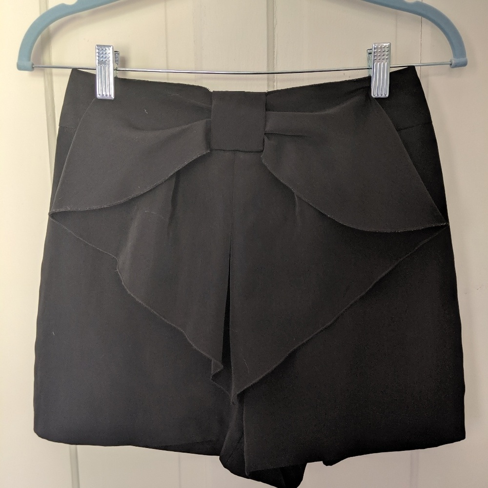 Black Bow Front Shorts